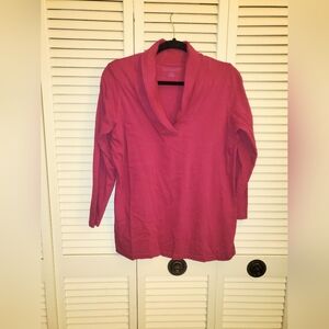 Roaman's Burgandy Cowl Neck Long Sleeve Shirt Size Medium